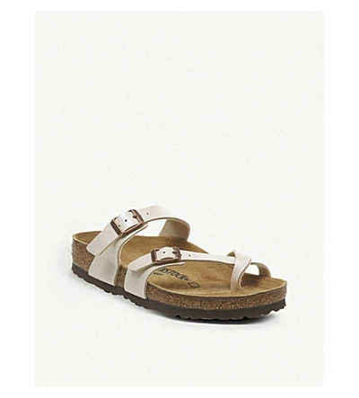 Birkenstock Mayari Cross Strap Sandal In Graceful Pearl White