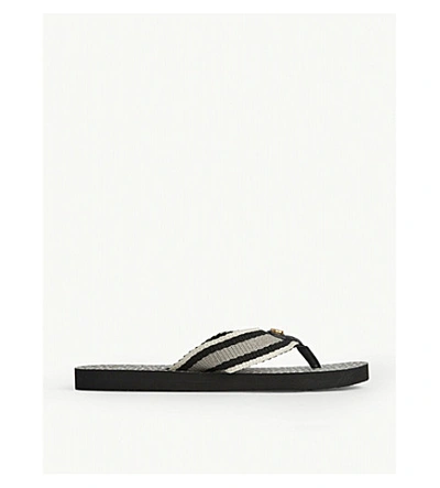 Shop Tory Burch Gemini Link Flip Flops In Black/gemini+link