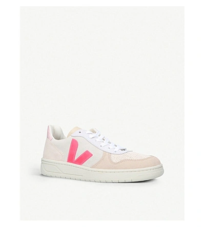 Shop Veja Women's Mult/other Women's V10 Embroidered Leather And Mesh Trainers