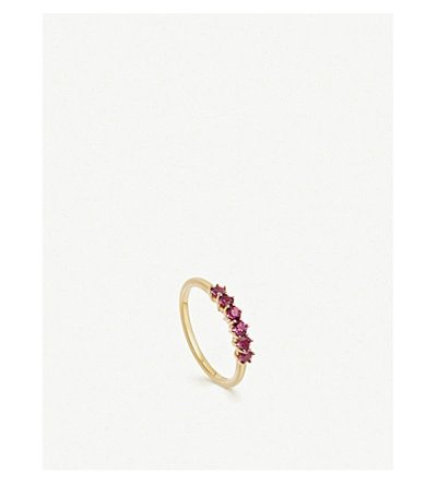 Shop Astley Clarke Linia 18ct Yellow Gold-plated Rhodolite Ring