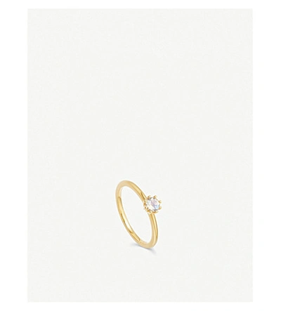 Shop Astley Clarke Linia 18ct Yellow Gold-plated Mini Moonstone Ring
