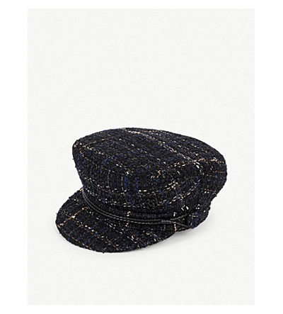 Shop Maison Michel Abby Wool-blend Baker Boy Hat In Tweed+multi