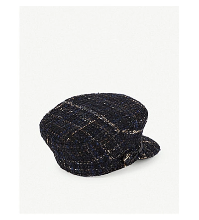 Shop Maison Michel Abby Wool-blend Baker Boy Hat In Tweed+multi