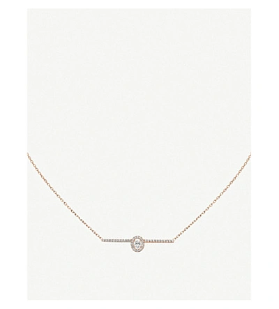 Shop Messika Glam'azone Pavé 18ct Pink-gold And Diamond Necklace