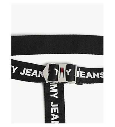 Shop Tommy Jeans Logo Tape Roller Buckle Belt In Pink