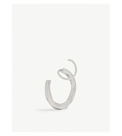 Shop Maria Black Marcelle Twirl Rhodium-plated Sterling Silver Earring In Silver Hp