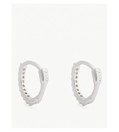 Shop Astrid & Miyu Crystal Rhodium-plated Huggie Earring In Yellow/silver