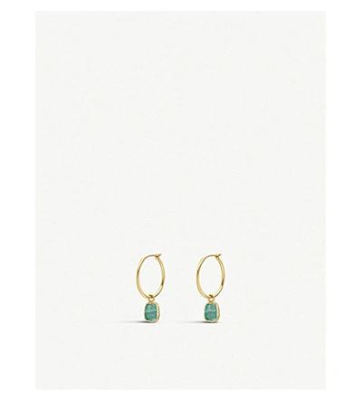 Shop Missoma Amazonite 18ct Gold-plated Vermeil Silver Hoop Earrings