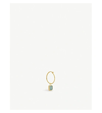 Shop Missoma Amazonite 18ct Gold-plated Vermeil Silver Hoop Earrings