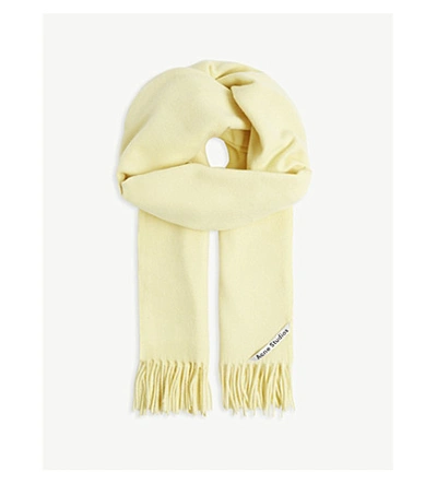 Shop Acne Studios Canada New Wool Scarf In Pale+yellow