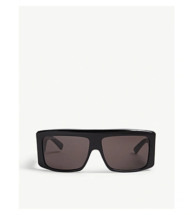 Shop Balenciaga Bb0002s Square-frame Sunglasses In Black