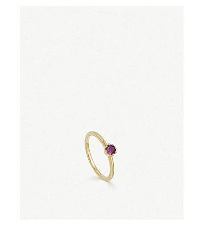 Shop Astley Clarke Linia 18ct Yellow Gold-plated Mini Rhodolite Ring