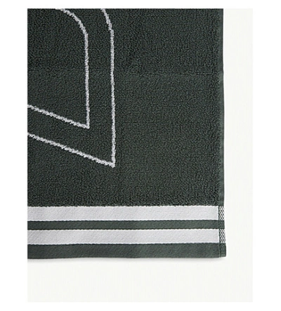 Shop Lorna Jane Cotton Workout Sweat Towel In Military