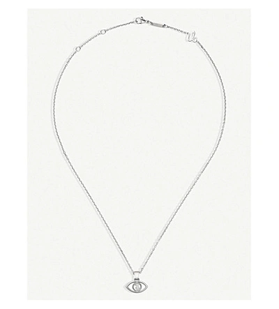 Shop Chopard Women's Happy Diamonds Icons 18ct White-gold And 0.05ct Round-cut Diamond Pendant