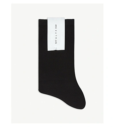 Shop Alyx Embroidered Logo Socks In Black