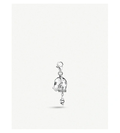 Shop Thomas Sabo Womens Multicoloured Cat Head Embellished Sterling Silver And Gemstone Charm