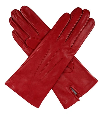 Shop Dents Classic Silk-lined Leather Gloves In Charcoal