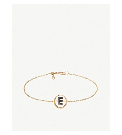 Shop Annoushka 18ct Yellow Gold And Diamond Initial E Bracelet