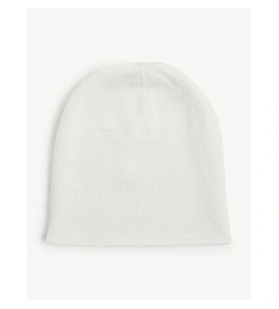 Shop Johnstons Reversible Cashmere Beanie In Silver/blush