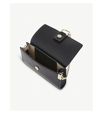 Shop Chloé Faye Leather And Suede Clutch In Black