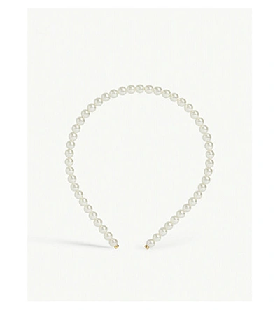 Shop Lele Sadoughi Pearl Headband In Ivory Pearl