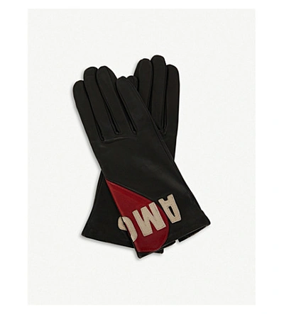Shop Agnelle Amour Leather Gloves In Black