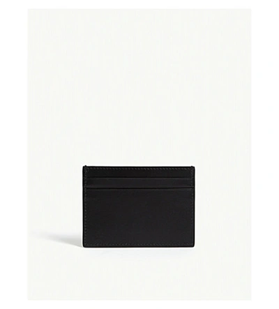 Shop Moschino Logo Leather Card Holder In Black White