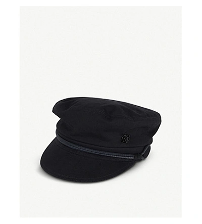 Shop Maison Michel Abby Wool-blend Baker Boy Hat In Black