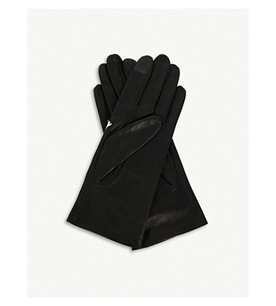 Shop Agnelle Premier Flirt Leather Gloves In Black Panthere