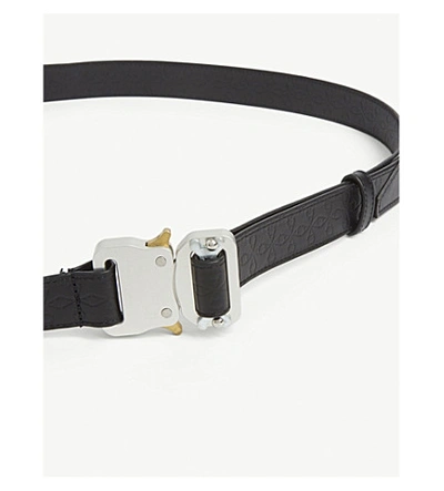 Shop Alyx Leather Rollercoaster Buckle Belt In Black