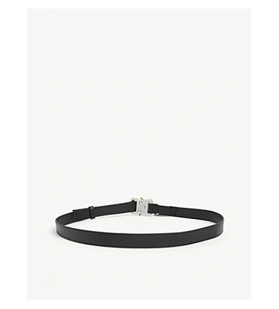 Shop Alyx Leather Rollercoaster Buckle Belt In Black