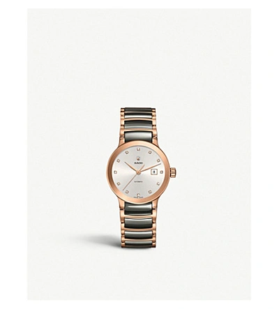 Shop Rado Womens White R30183762 Centrix Automatic Diamonds High-tech Ceramic Stainless-steel Watch