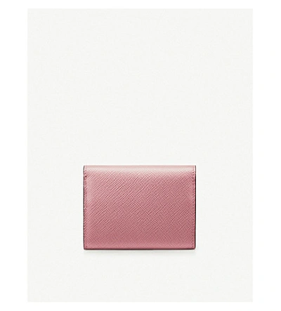 Shop Smythson Panama Crossgrain Leather Coin Purse In Pink