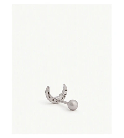 Shop Astrid & Miyu Gem Moon Barbell Earring