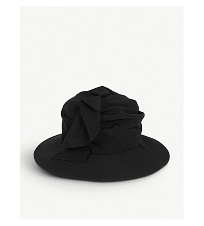 Shop Y's Frilled Jersey-blend Cloche Hat In Black