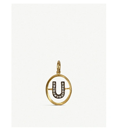 Shop Annoushka U 18ct Yellow-gold And Diamond Pendant In 18ct Yellow Gold