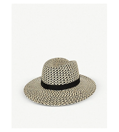 Shop Maison Michel Virginie Straw Fedora Hat In Bicol+straw+multi