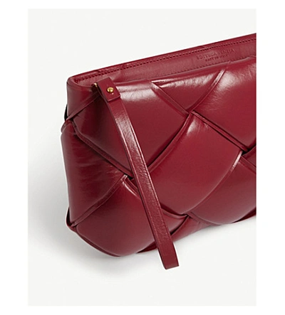 Shop Bottega Veneta Padded Leather Clutch Bag In Amaranto