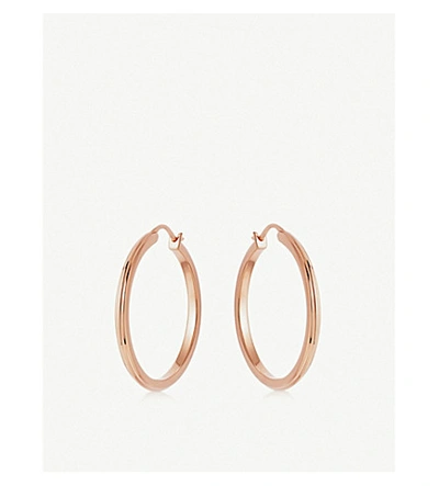 Shop Astley Clarke Women's Gold Linia 18ct Rose Gold-plated Sterling Silver Hoop Earrings