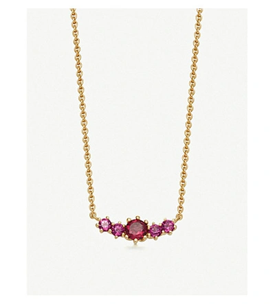 Shop Astley Clarke Mini Linia Rhodolite And 18ct Gold-plated Sterling Silver Pendant Necklace