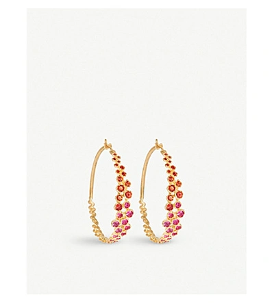 Shop Annoushka Hidden Reef 18ct Yellow-gold And Sapphire Large Hoop Earrings In 18ct Yellow Gold
