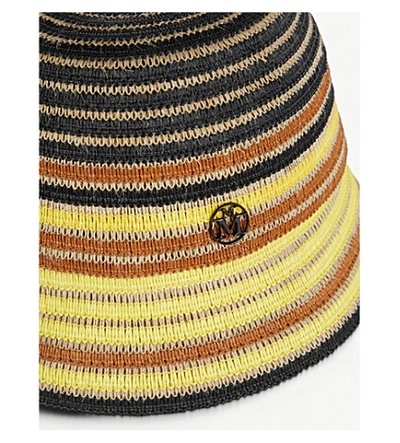 Shop Maison Michel Souna Straw Bucket Hat In Multi+straw+multi