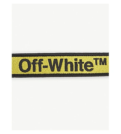 Shop Off-white Logo Macramé Bracelet In Yellow Black