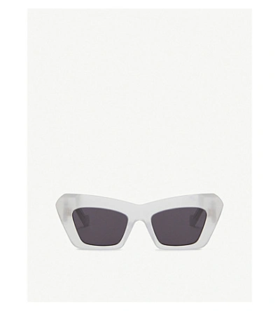 Shop Loewe Lw40036i Cat-eye Acetate Sunglasses In Ice White