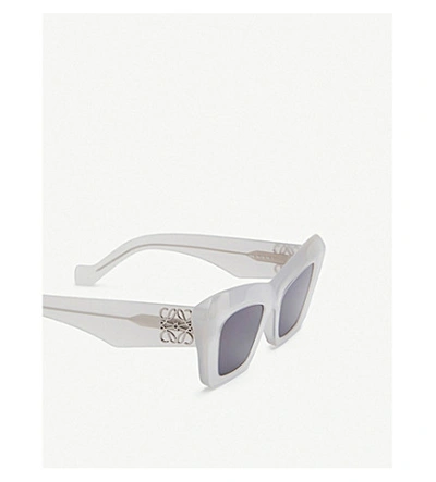 Shop Loewe Lw40036i Cat-eye Acetate Sunglasses In Ice White