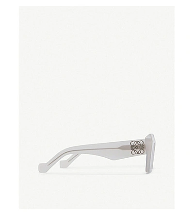 Shop Loewe Lw40036i Cat-eye Acetate Sunglasses In Ice White