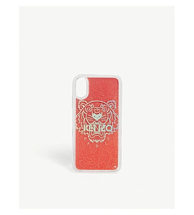 Shop Kenzo Tiger Glitter Iphone X/xs Case In Cyan