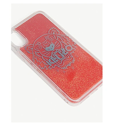 Shop Kenzo Tiger Glitter Iphone X/xs Case In Cyan