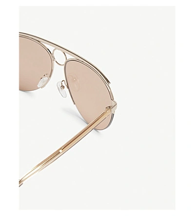 Shop Chloé Aviator Frame Sunglasses In Gold