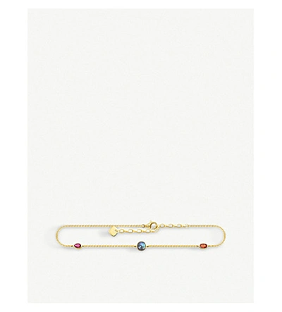 Shop Thomas Sabo Yellow Gold-plated Sterling Silver And Gemstone Ankle Bracelet